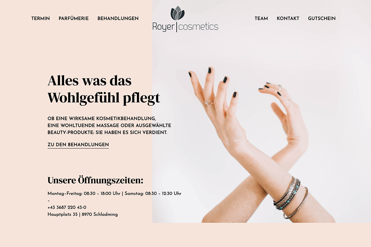 Royer Cosmetics Website Preview
